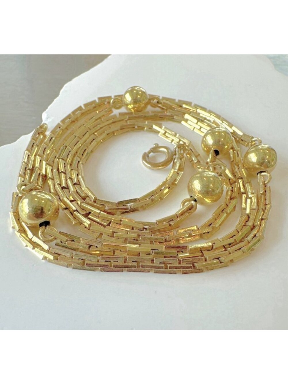 Vintage Rolled Gold Germany Necklace 22g Ball Bead